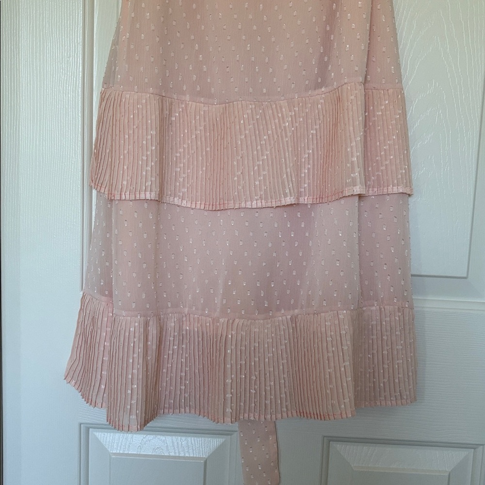 tea n rose Blush Pink Midi Dress with Ruffle Sleeves - Picture 2 of 7
